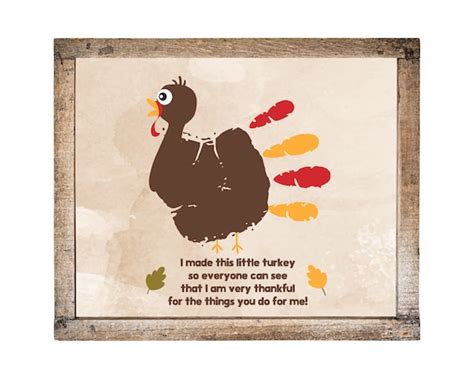 Thanksgiving Handprint Art Diy Kids Crafts Turkey Handprint Etsy