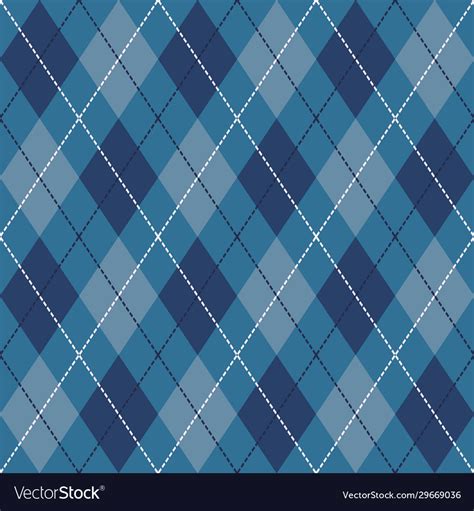 Blue Black And White Seamless Argyle Pattern Vector Image