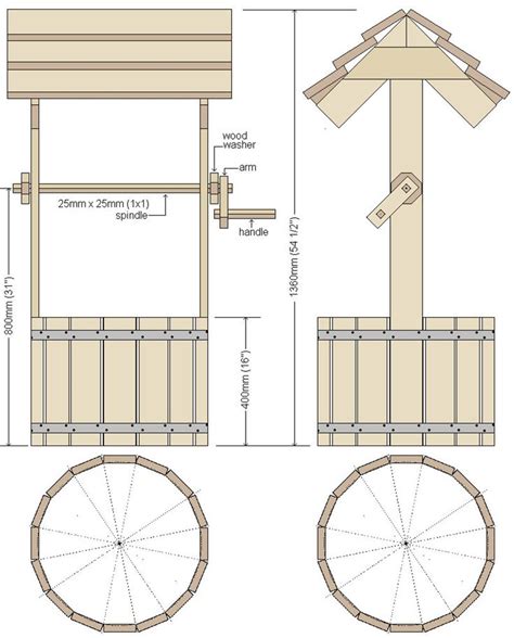 Plans For A Wooden Wishing Well Pdf Downloadable File Etsy Canada