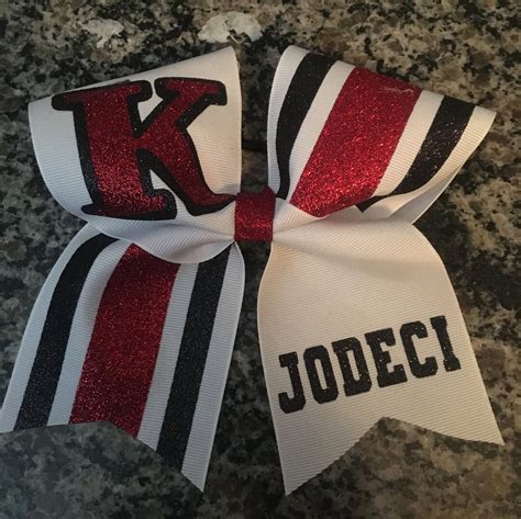 Custom Cheer Bow With Initial And Name On Tail Great Sideline Etsy