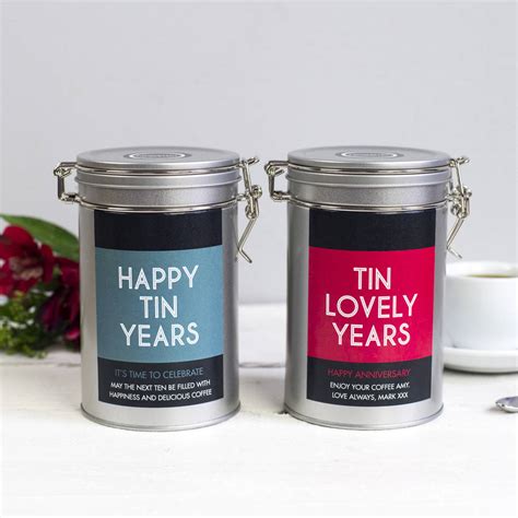 Personalised Anniversary Coffee T Tin By Novello