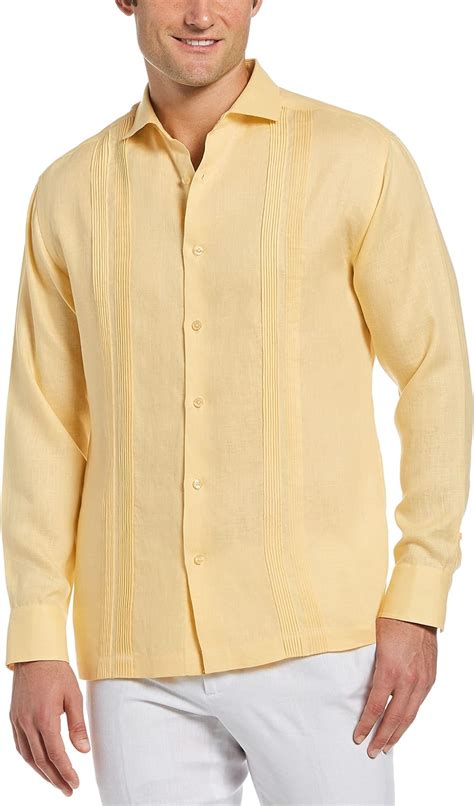 Cubavera Men S Long Sleeve Linen Multi Tuck Guayabera Shirt At Amazon Mens Clothing Store