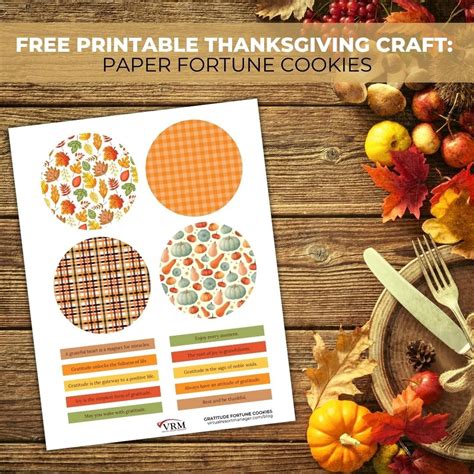 Free Printable Thanksgiving Craft Paper Fortune Cookies