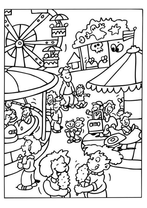Balloons, cakes and fun colors! Coloring page Carnival | Coloriage, Manege fete foraine ...