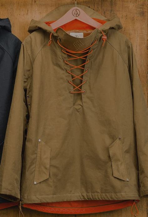Mens Anorak Jacket Waxed Canvas Pullover Alps And Meters Long