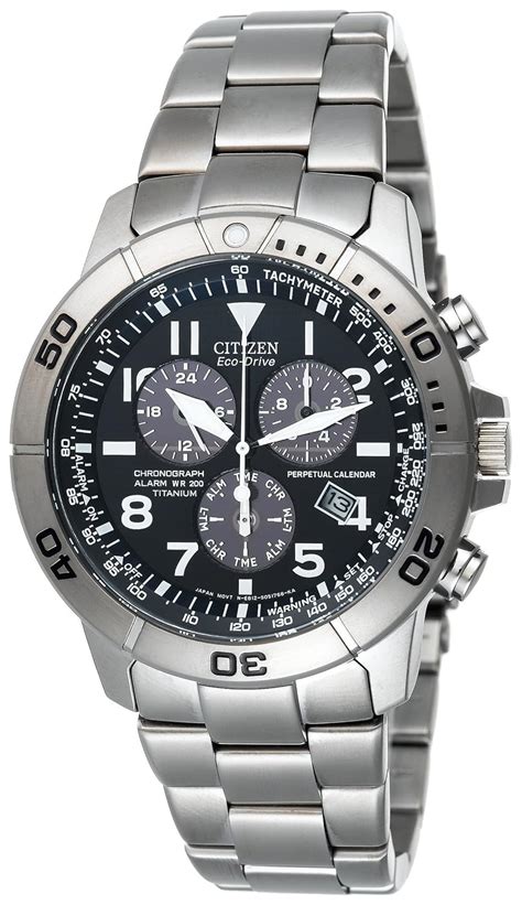 Citizen Mens Eco Drive Titanium Perpetual Calendar Chronograph Watch