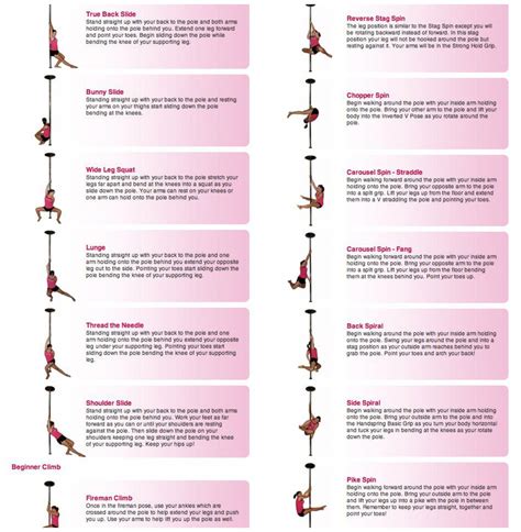 Pole Dancing Exercise Beginner Intermediate And Advanced Moves