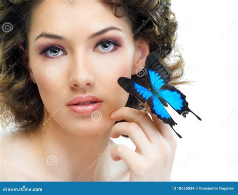 Butterfly Woman Stock Photo Image Of Portrait Fashion 18666034