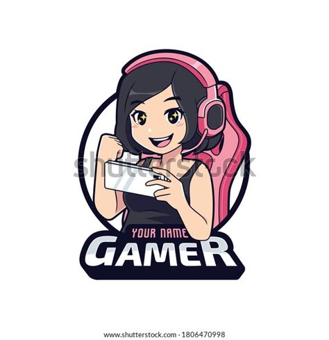 Cute Gamer Excited Face Gamer Girl Stock Vector Royalty Free 1806470998