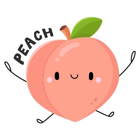 Premium Vector Cute Fruits And Veggies Cartoon Character Peach