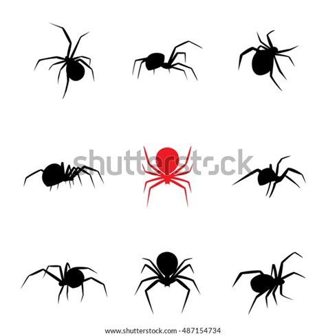 Black Widow Spider Silhouette Style Vector Stock Vector Royalty Free