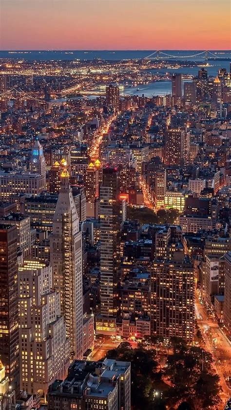 New York City Aerial View At Dusk Backiee