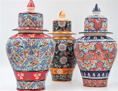 40 Cm Hand Made Colourful Turkish Ceramic Shah Vase S 3 Designs To