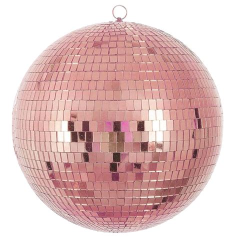 16 Large Blush Rose Gold Foam Disco Mirror Ball With Hanging Swivel