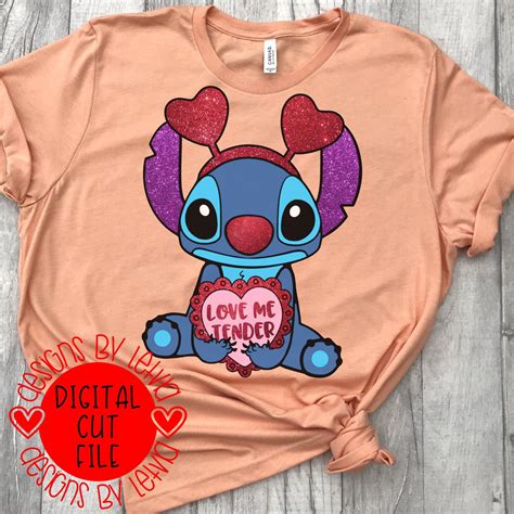 Stitch Valentine's Day Disney Lilo and Stitch Layered SVG | Etsy