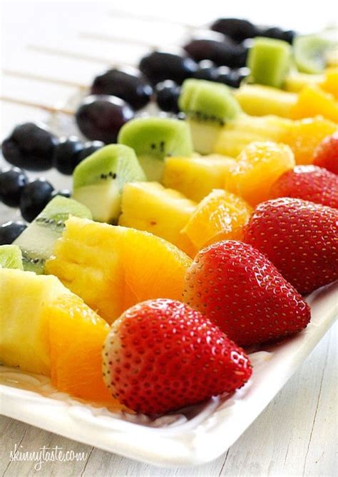 Rainbow Fruit Skewers With Yogurt Fruit Dip