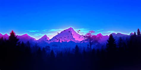 2d atmosphere birds gamefanart games henry landscape landscapescenery layers layerstyle mountainlandscape mountains mountainscape firewatch. Mountain HD Wallpaper | Background Image | 3500x1750 | ID ...