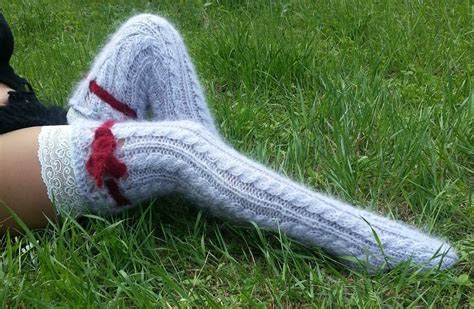 Pin By Wooly Style On Wool Cable Knit Socks Knitting Socks Thigh High Socks