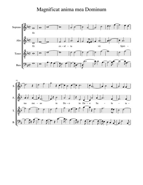 Magnificat Anima Mea Dominum Sheet Music For Voice Download Free In