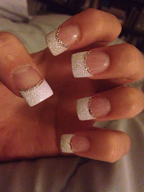 Go Bold And Stylish With White French Tip Nails With Glitter The Fshn