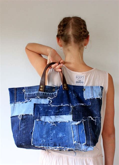 Zinanatko Patchwork Denim Jacket Hat Bag Sustainable Denim Art