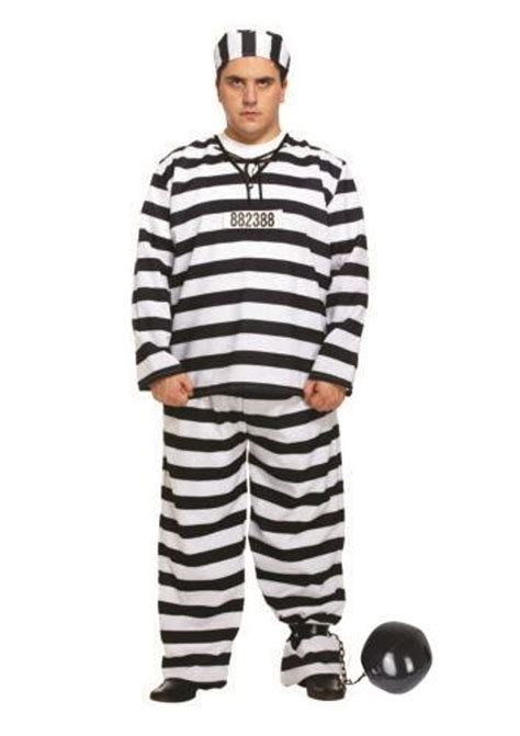 Adults Prisoner Convict Jail Chain Gang Stag Party Fancy Dress Costume