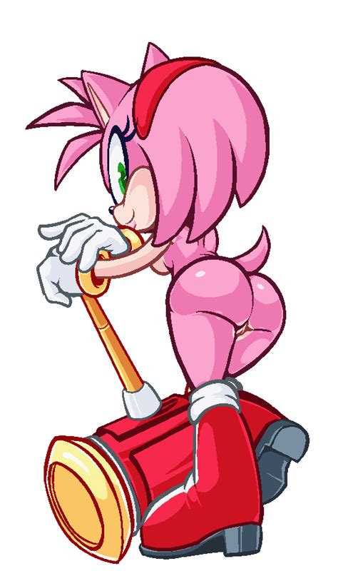 Rule 34 Amy Rose Anthro Ass Breasts Female Gloves Hammer Naked