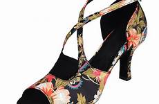 shoes dance latin women salsa indoor ballroom heel satin choose board floral