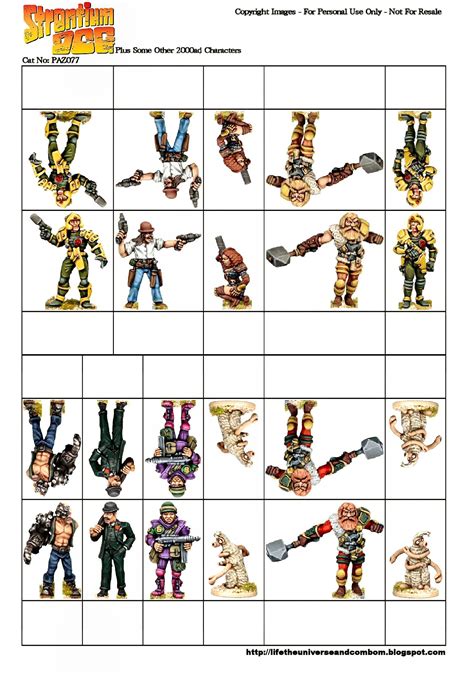 Papercraft Tabletop Rpg Figures By Pazza Just Print And Play 2000ad