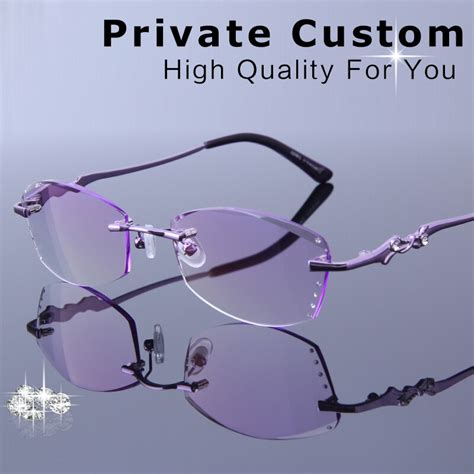 Buy High Quality Rimless Myopia Glasses Women Rhinestone Reading Glasses