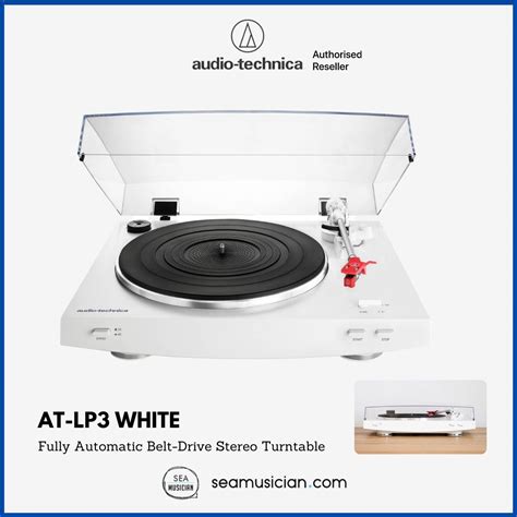 Audio Technica At Lp3 Fully Automatic Belt Drive Stereo Turntable White