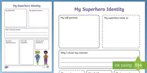 Superhero Writing Template Twinkl Resources Teacher Made