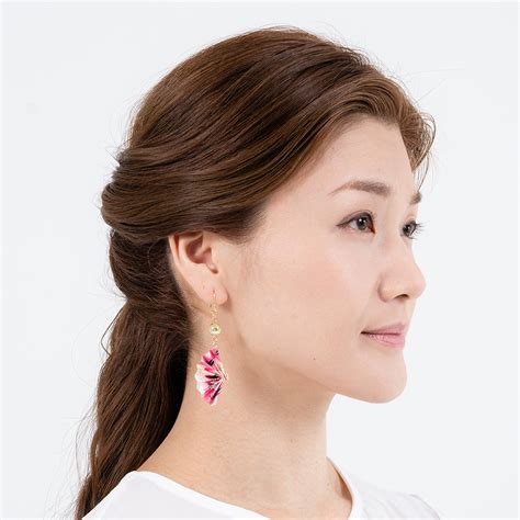 Yuzen Japanese Paper Earrings Sakura English Wabi Sabi Store