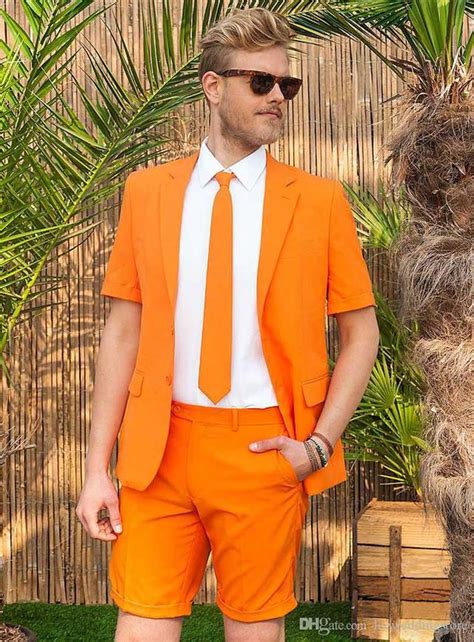 Handsome Men Suits Orange Wedding Suits Bridegroom Groomsm Custom Made
