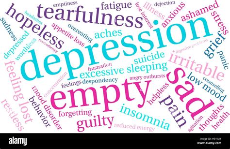 Depression Word Cloud On A White Background Stock Vector Image And Art