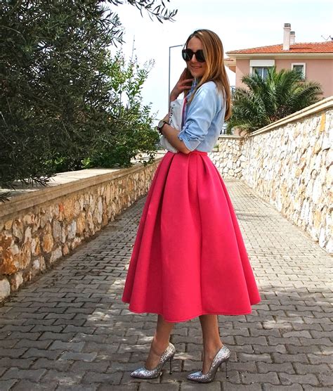 You can also find similar denim skirts at zara. Style & Glaze: Wear it pink