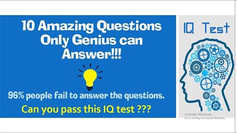 Iq Test 10 Questions 10 Questions Only A Genius Can Answer Iq