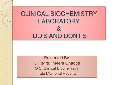 ppt clinical biochemistry laboratory and do s and dont s powerpoint presentation id 1130186