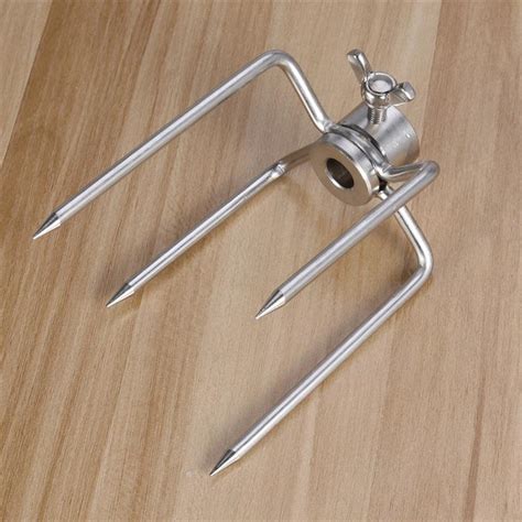 Pair Of Stainless Steel Rotisserie Meat Forks Kit Grill Replacement