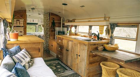 Examples Of Couples Refurbishing Old Skoolie Conversion Interiors