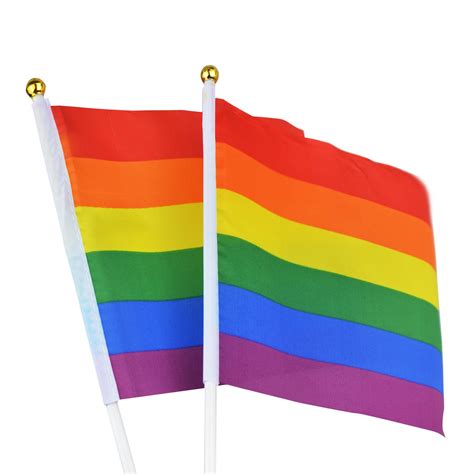 Aboat 16 Pieces Rainbow Flag Gay Pride Flags Lesbian Peace Lgbt Rainbow Flag Banner Festival