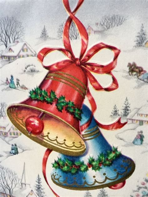 bells of christmas vintage christmas cards christmas bells christmas card images