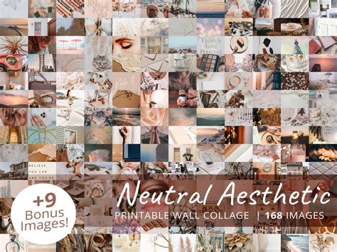 Neutral Wall Collage Kit Nude Collage Kit Muted Wall Etsy
