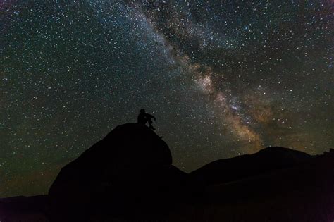 Gambar Bayangan Hitam Orang Langit Bintang Bima Sakti Kosmos