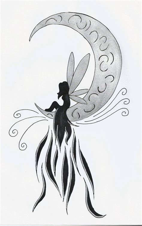 Fairy Tattoo Designs Moon Tattoo Designs Fairy Silhouette Silhouette