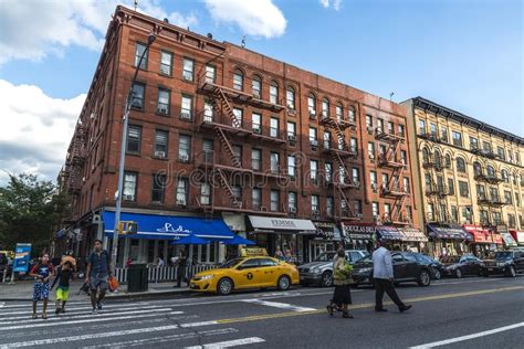 Street With Shops In Harlem New York City Usa Editorial Photography
