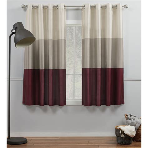 Exclusive Home Curtains Chateau Striped Faux Silk Grommet Top Curtain