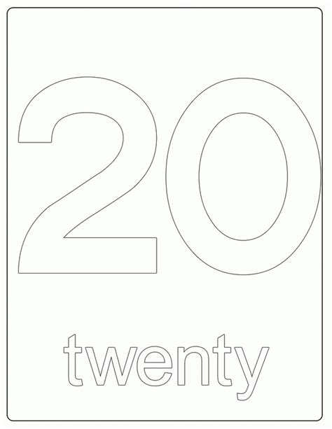 Number 20 Coloring Page Color By Number Printable