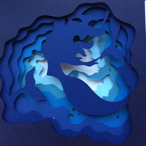 Makingthecutdesigns — Shadow Box Paper Cut Template Mermaids