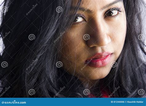 Beautiful Indian Female Model Close Up Of Face Stock Photo Image Of